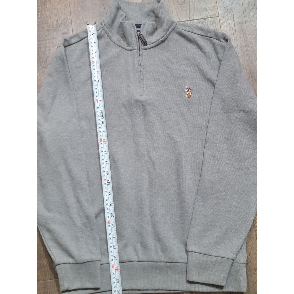 US Polo Assn Mens Quarter Zip Sweatshirt Pullover Gray Size‎ M